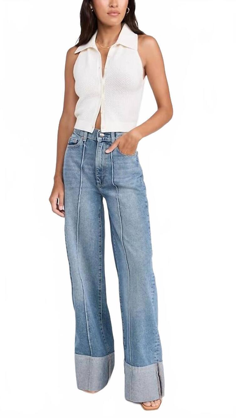 NEW DL1961 - WOMEN'S wide leg high waist cuff jeans in springdale